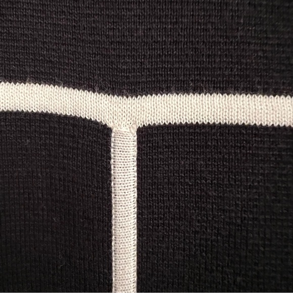 Vintage 90’s Y2K Diane Von Furstenberg Black White Knit Bodycon Dress Large NWT - Picture 5 of 6